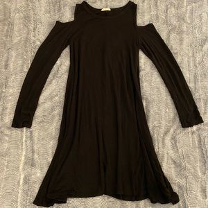 Black Long Sleeve Cold Shoulder Dress